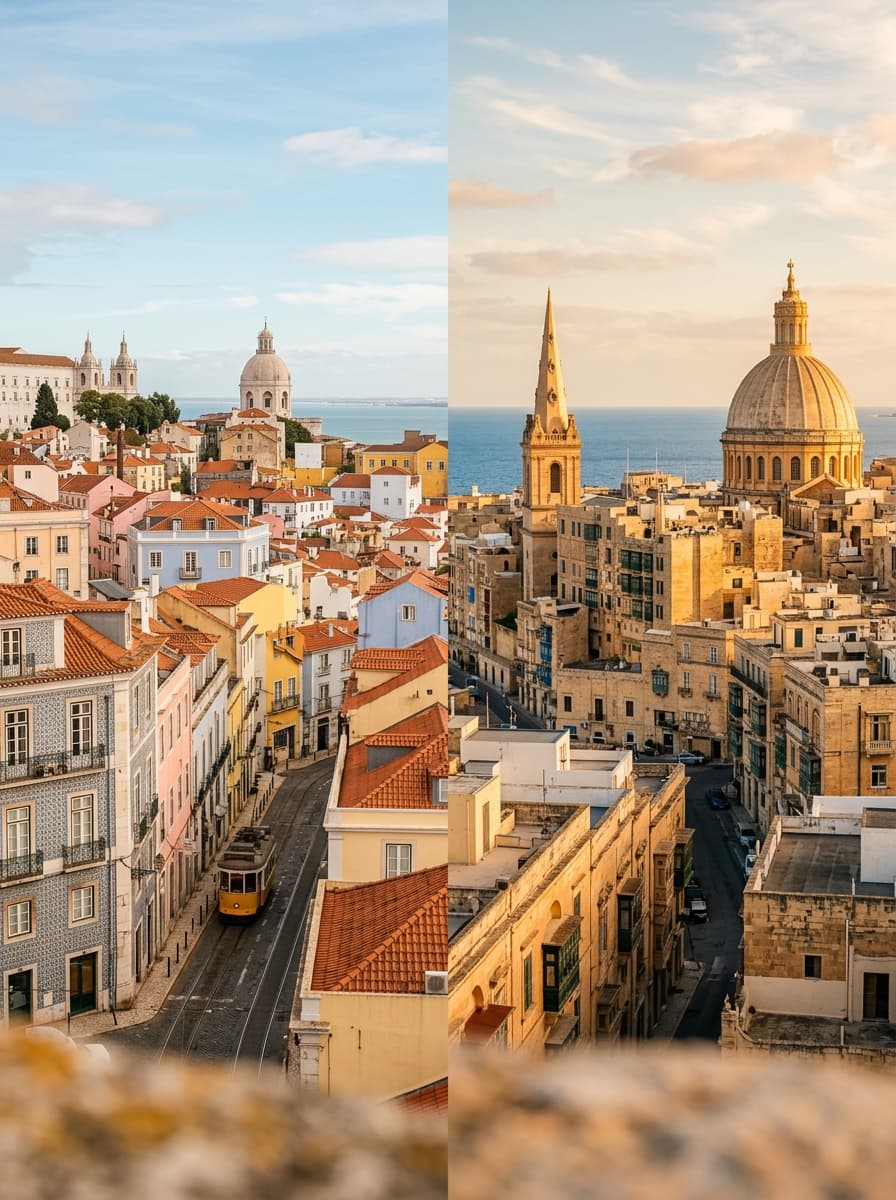 Architekturkontrast Portugal und Malta