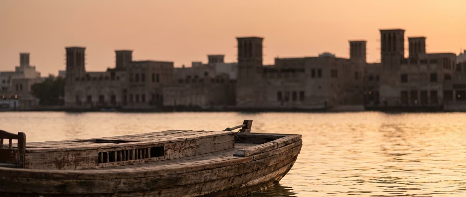 Traditionelles Boot am Dubai Creek
