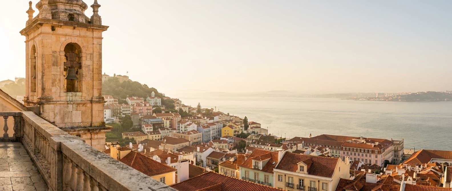 Lissabon Panorama bei Sonnenuntergang