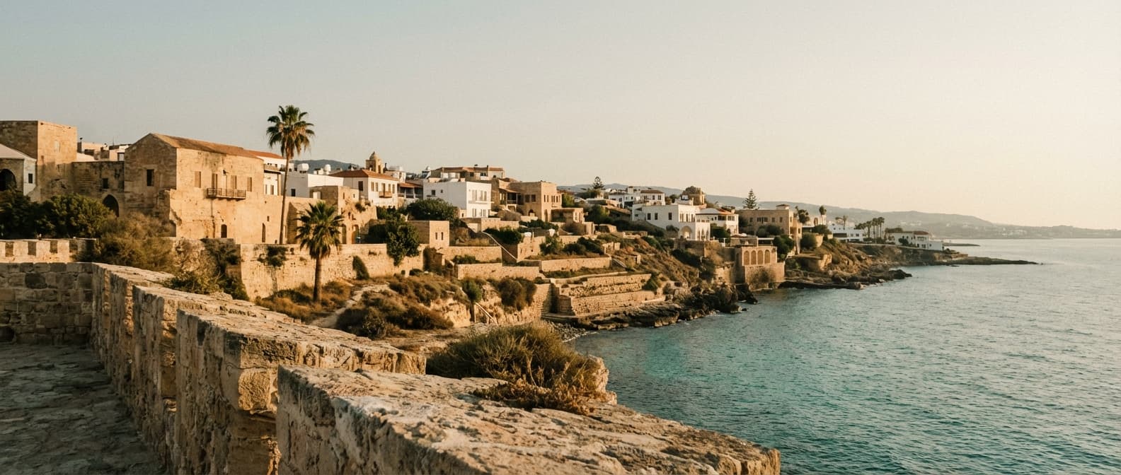 Zyprische Küstenstadt am Mittelmeer