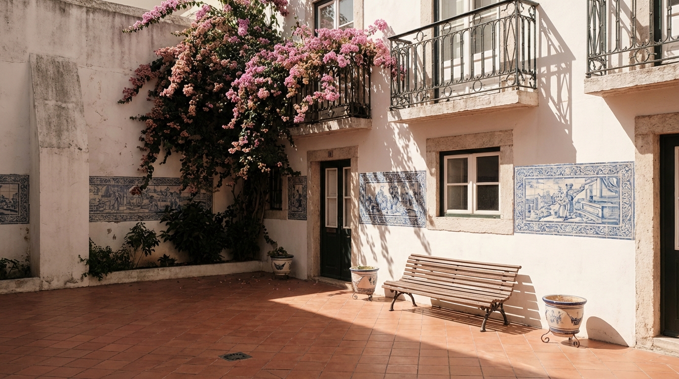 Traditioneller Innenhof in Lissabon